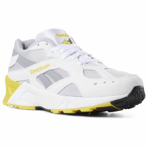 Reebok Aztrek Turnschuhe Damen - Weiß/Grau/Zitrone - DE 892-VNC